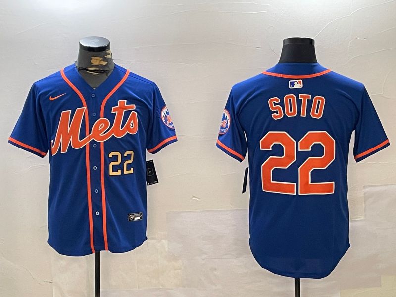 Men New York Mets #22 Soto Blue Game 2024 Nike MLB Jersey style 12162->new york mets->MLB Jersey